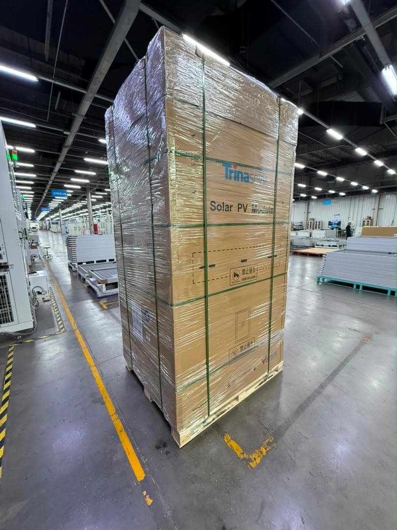 Packaged solar modules ready for renewable equipment supply