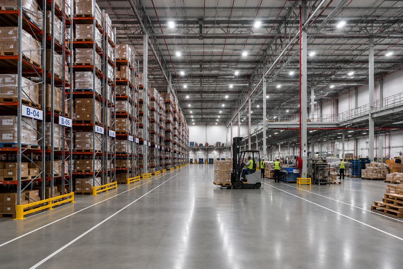 Palletized cargo representing free-zone storage