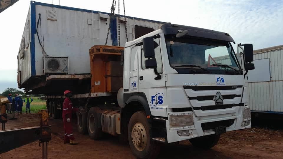 FIS truck delivering an operational module to a field site