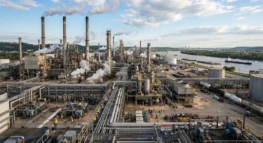 Large industrial processing plant and production facility